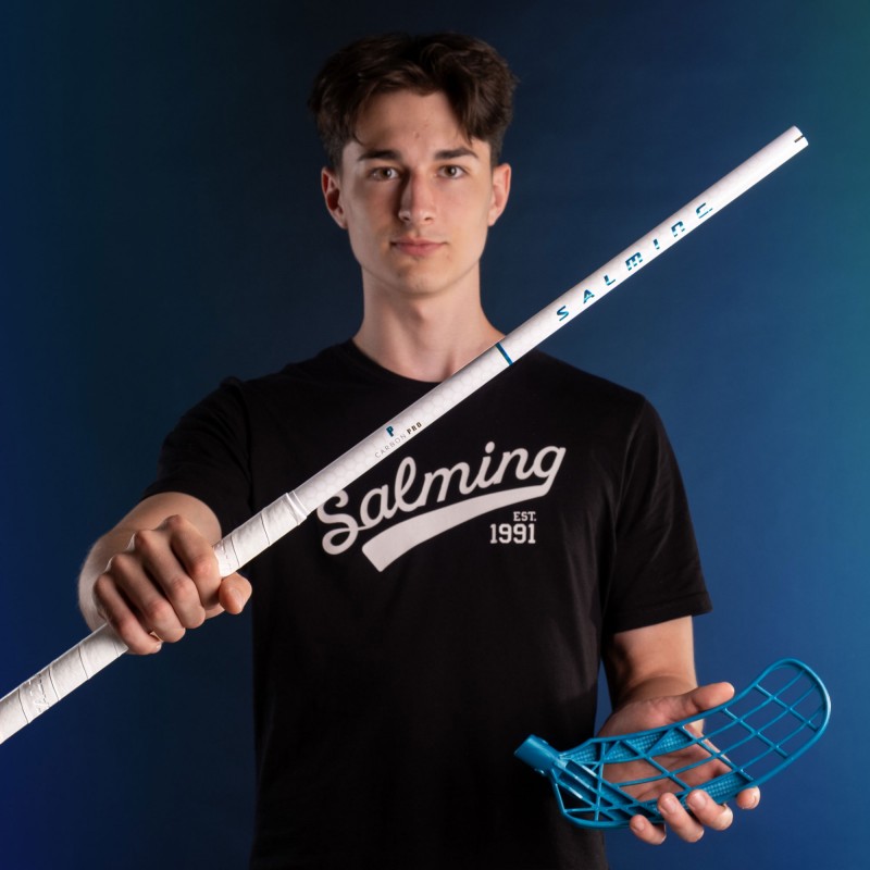 SALMING P-Series Carbon Pro F27 White/Cyan 100 cm Shaft