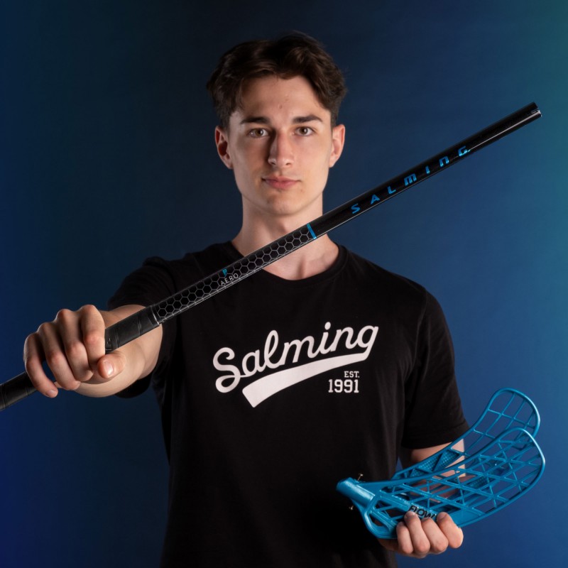 SALMING P-Series Aero F27 Black/Cyan 100 cm Shaft