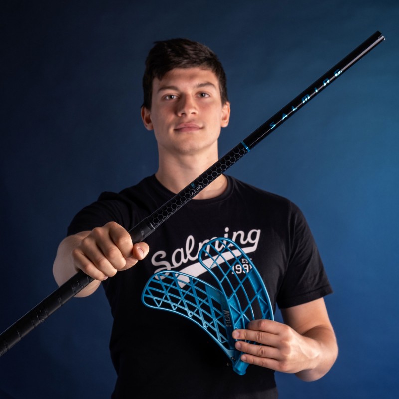 SALMING P-Series Aero F27 Black/Cyan 100 cm Shaft