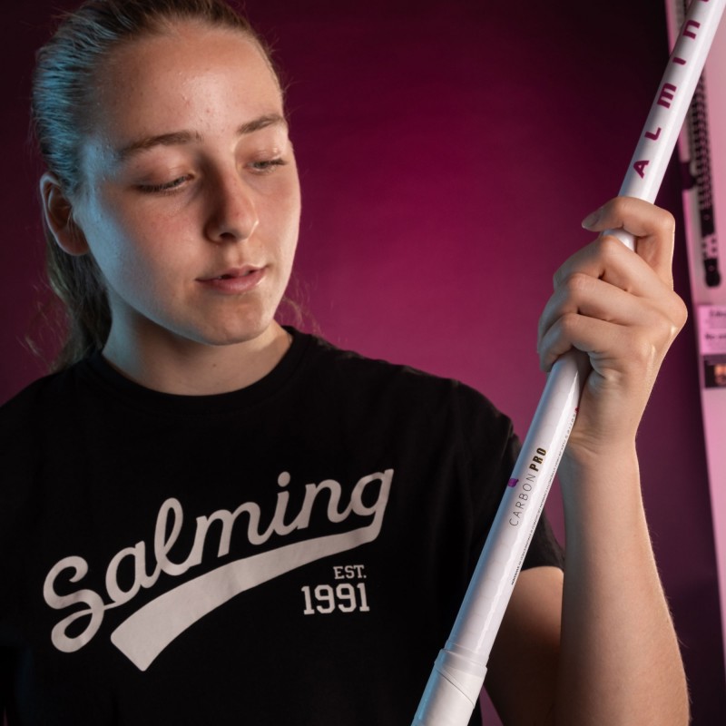 SALMING Q-Series Carbon Pro F27 White/Magenta 100 cm Shaft