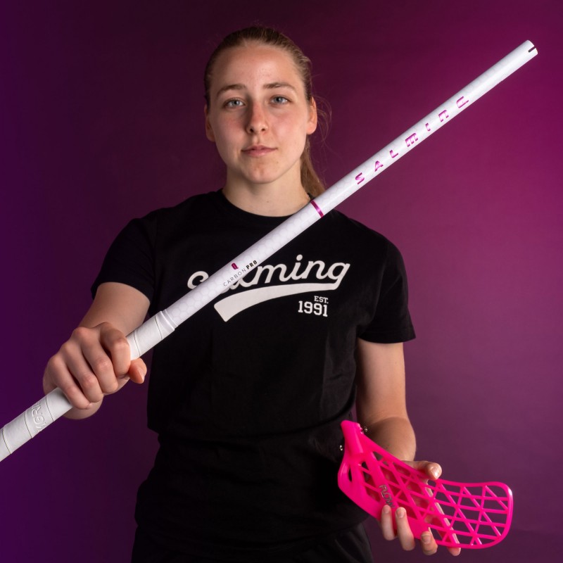 SALMING Q-Series Carbon Pro F27 White/Magenta 100 cm Shaft