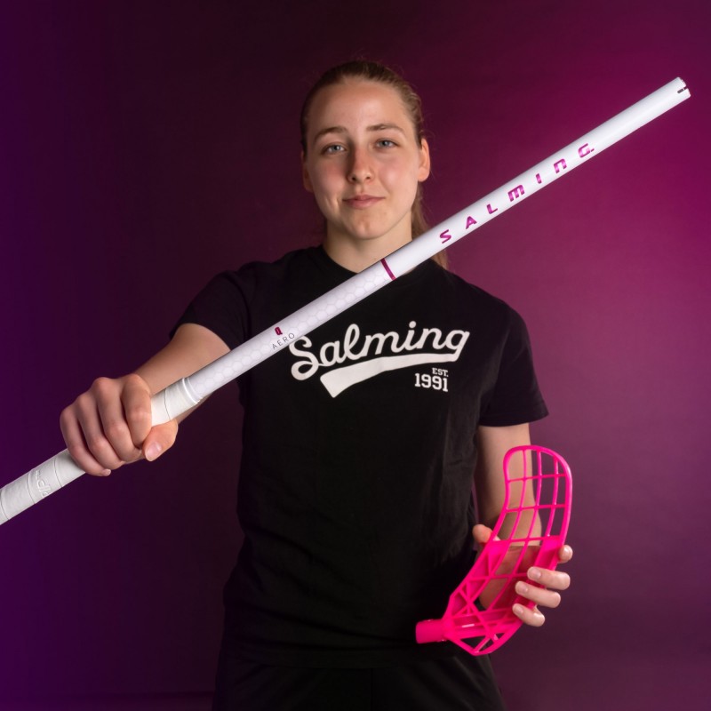 SALMING Q-Series Aero F29 White/Magenta 100 cm Shaft